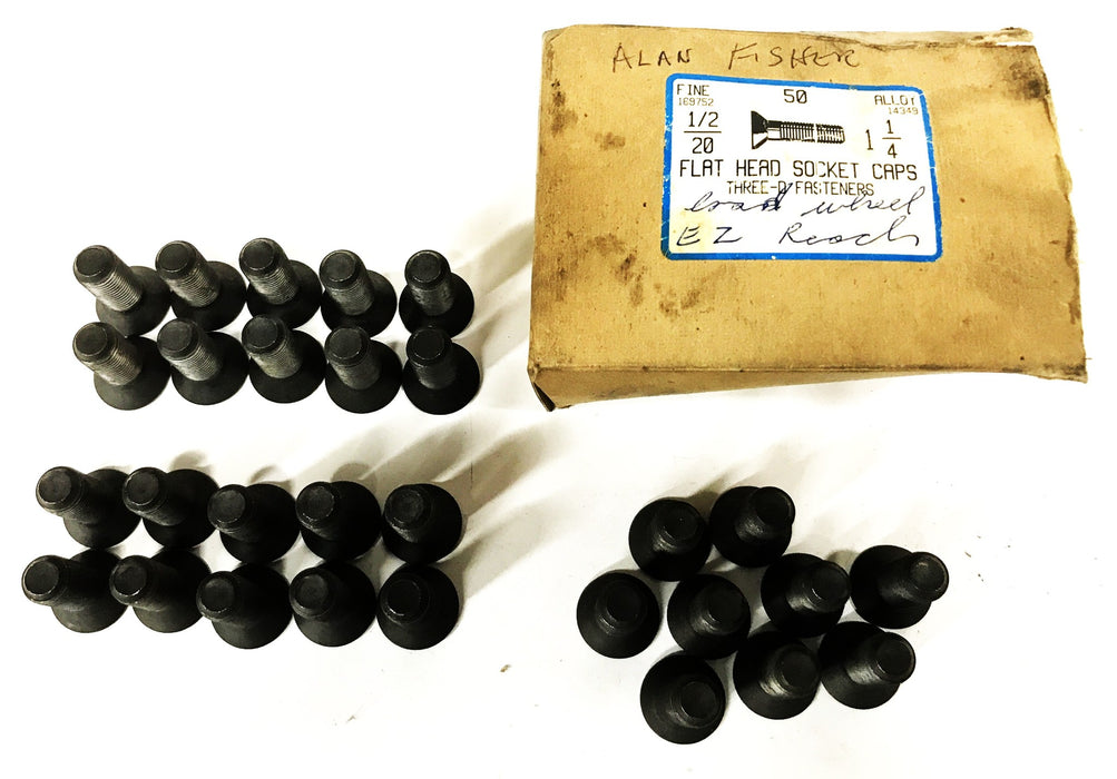 Unbranded 1/2-20 x 1-1/4 Alloy Steel Flat Head Socket Cap Screws [Lot of 29] NOS