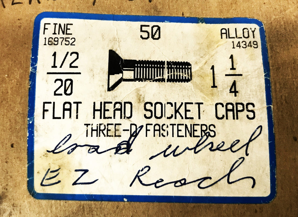 Unbranded 1/2-20 x 1-1/4 Alloy Steel Flat Head Socket Cap Screws [Lot of 29] NOS