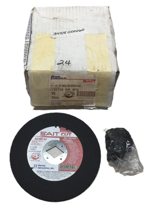 United Abrasives SAIT 7x3/32 (A24R) Metal Type-1 Cut-Off Wheel Box (25pcs) 23234