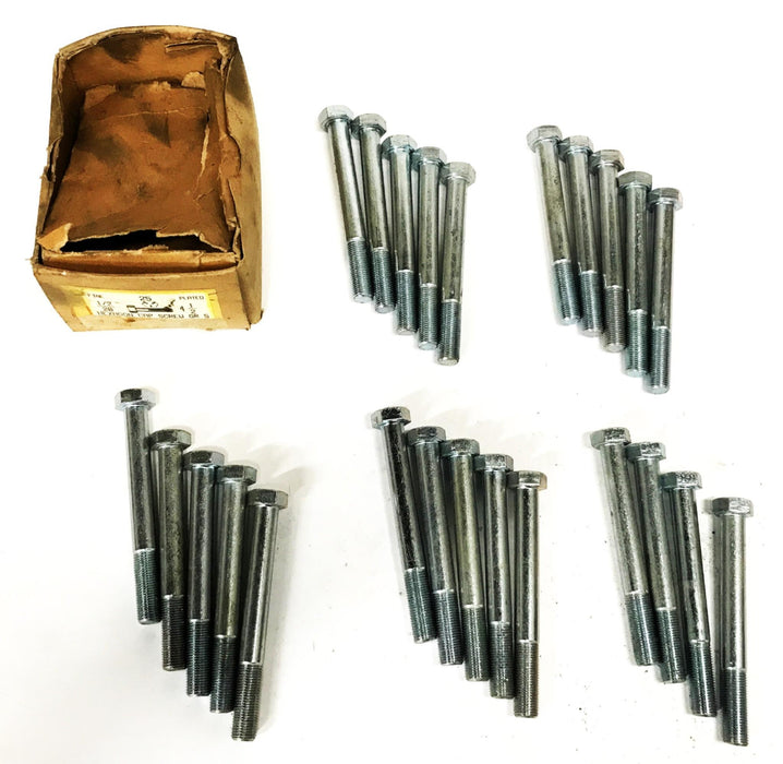 Unbranded 1/2-20 x 4-1/2 Hex Head Cap Screws [Lot of 24] NOS