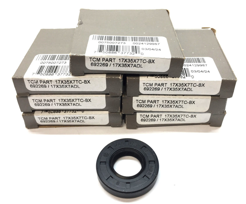 TCM Rubber Covered OD Dual Lip with a Garter Spring 17x35x7TC-BX [Lot of 7] NOS