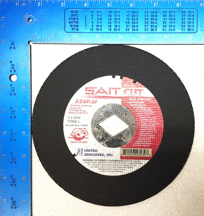 United Abrasives SAIT 7x3/32 (A24R) Metal Type-1 Cut-Off Wheel Box (25pcs) 23234