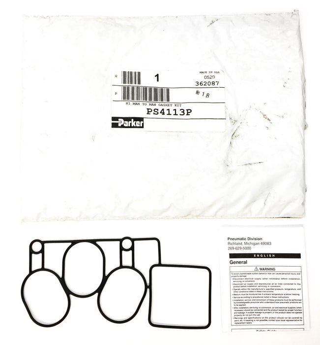 Parker Manifold to Manifold Gasket Kit (used w/DX2 Solenoid valve) PS4113P NOS
