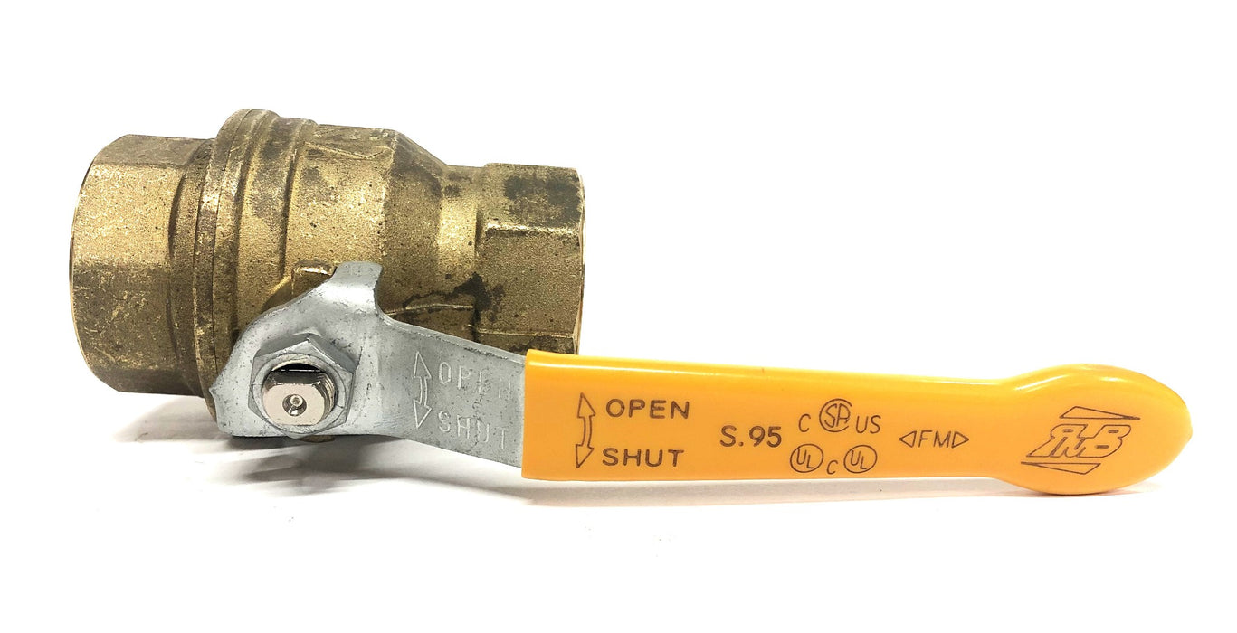 Rub 1-1/2 Inch Brass Ball Valve 600 CWP PN40MS58 NOS