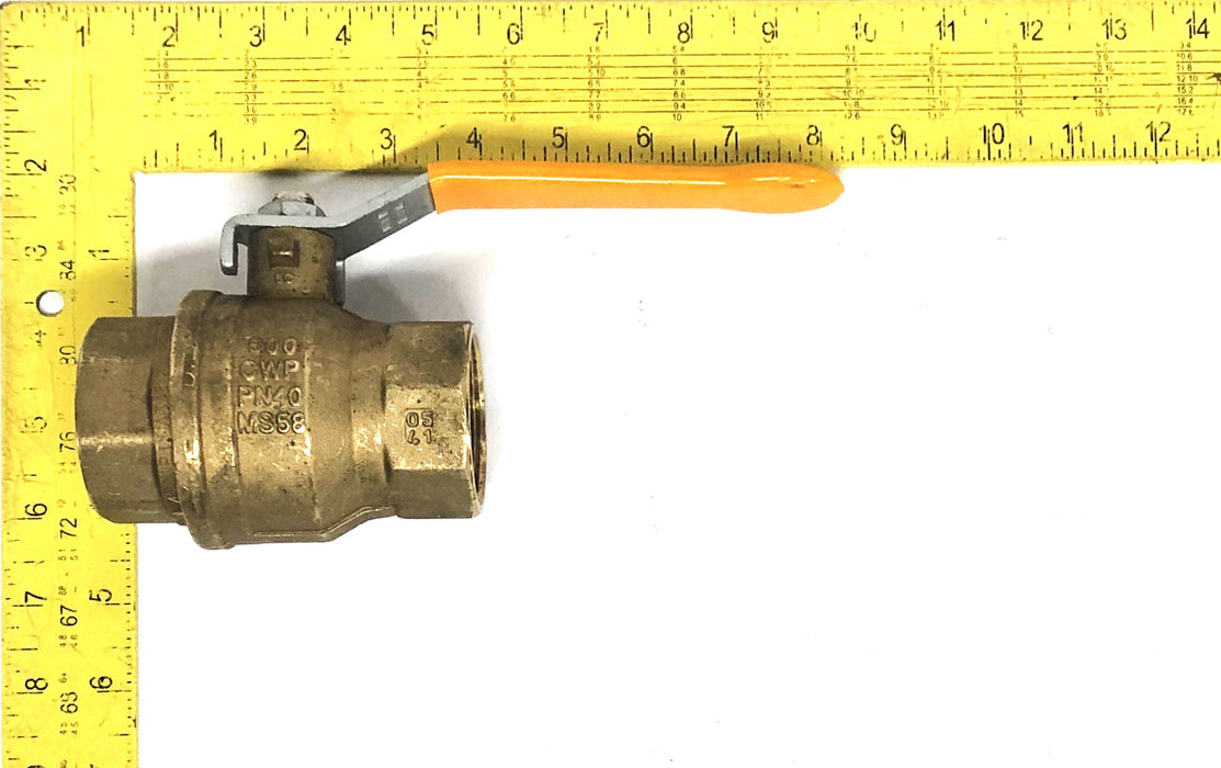 Rub 1-1/2 Inch Brass Ball Valve 600 CWP PN40MS58 NOS