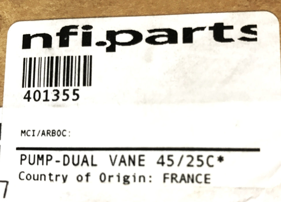 NFI Parker Dual Vane Pump 401355 NOS