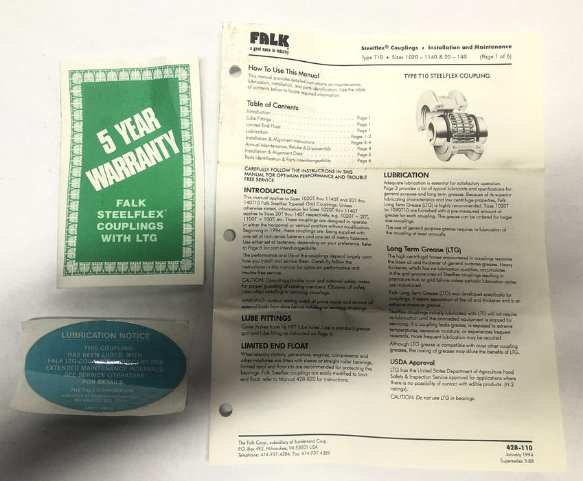 Falk Cover-Grid Assembly 1040T10 0775803 NOS