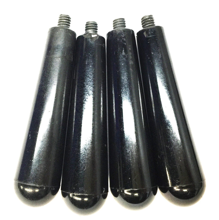 Unbranded 4" Black Oblong Handle with 1/4" Threaded End [Lot of 4] USED