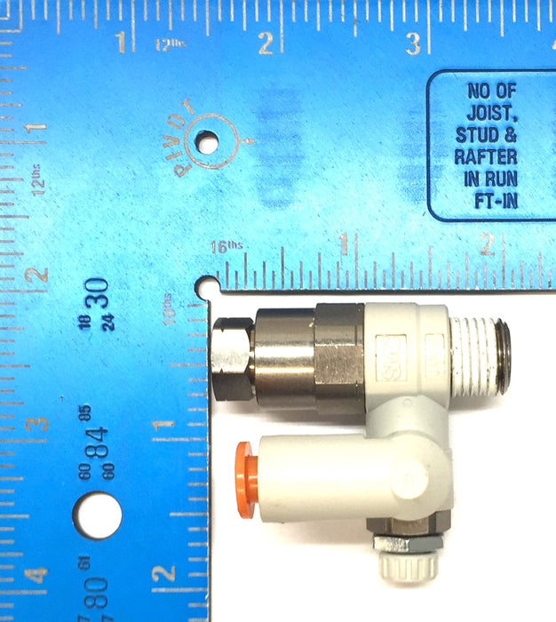 SMC 3/8"(f) x 9/16"(m) x 1/4" Flow Control Check Valve ASP430F [Lot of 2] NOS