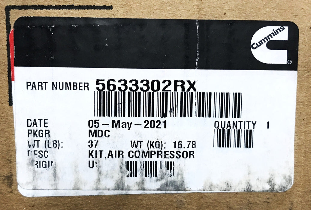 Cummins Wabco Air Brake Compressor 5633302RX REMANUFACTURED