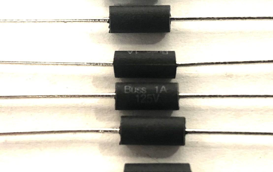 Bussmann 125V 1A Axial Lead Non-Time Delay Fuse 504-MCRW-1A [Lot of 12]NOS