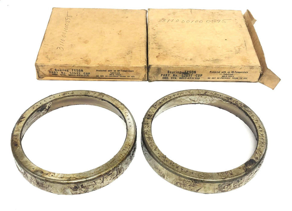 Tyson Tapered Roller Bearing Cup 52637 [Lot of 2] NOS
