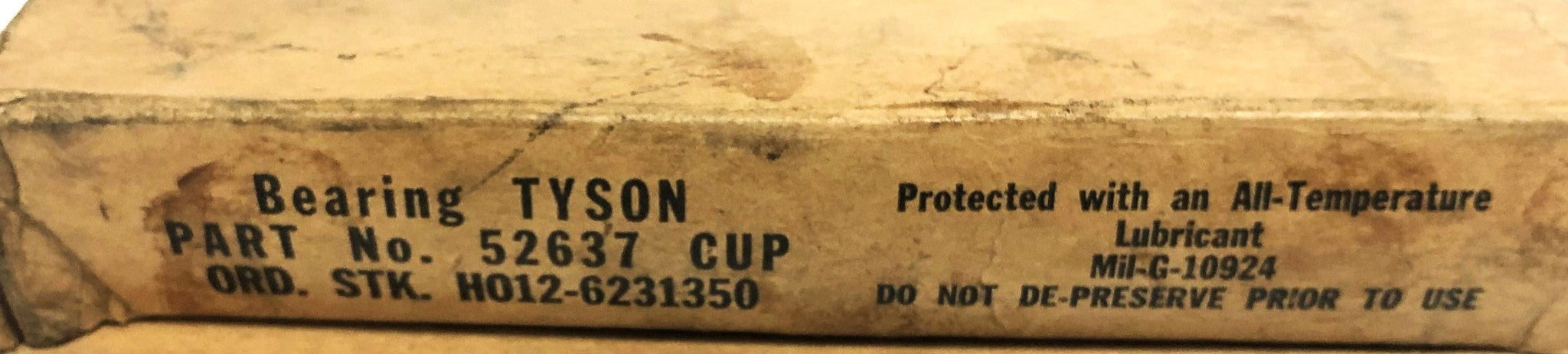 Tyson Tapered Roller Bearing Cup 52637 [Lot of 2] NOS