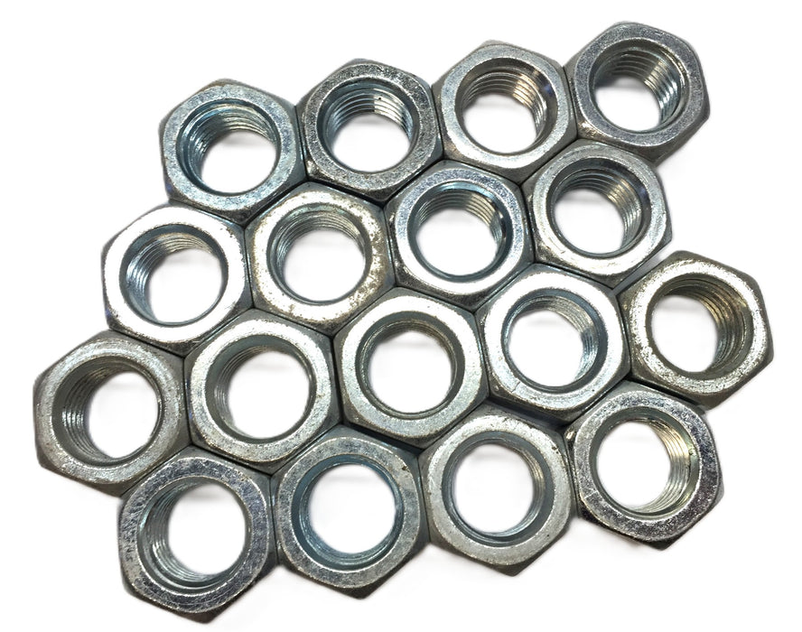 Unbranded 1"-8(I.D) x 1.45"(O.D) x 0.85"(Thk) Open Zinc Hex Nut [Lot of 17] NOS