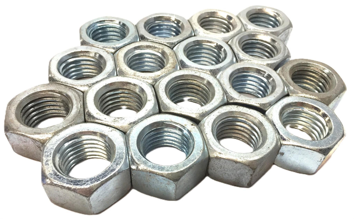 Unbranded 1"-8(I.D) x 1.45"(O.D) x 0.85"(Thk) Open Zinc Hex Nut [Lot of 17] NOS