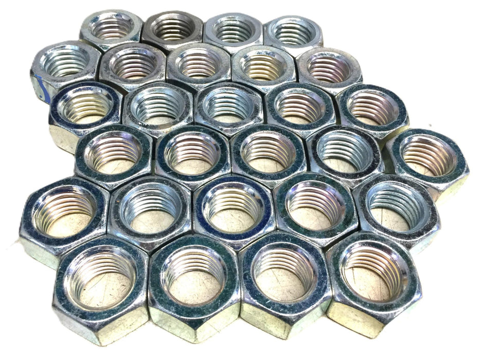 Unbranded 3/4"-10(I.D) x 1.09"(O.D) x 0.63"(Thk) Zinc Hex Nut [Lot of 28] NOS