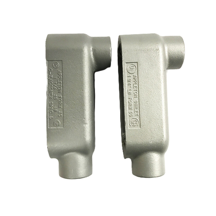Appleton LB-Form-35 Mailable Iron Conduit Body 1-1/4 inch [Lot of 2] NOS