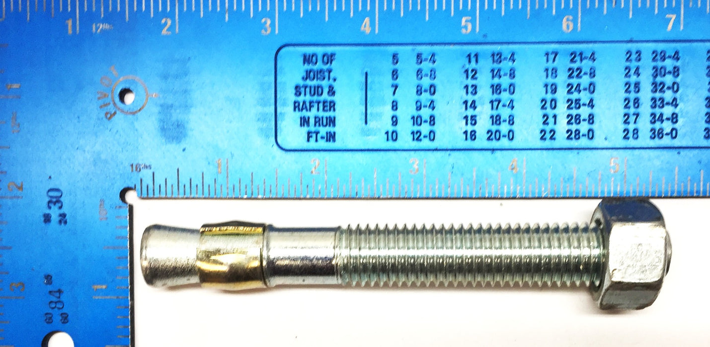 Unbranded 5/8" x 5" Wedge Anchor with Nut (No Washer) [Lot of 8] NOS