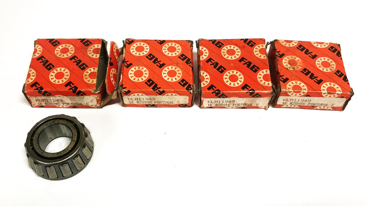 FAG Tapered Roller Bearing Cone KLM11949 [Lot of 4] NOS