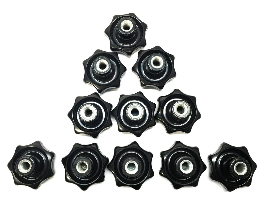 Unbranded 7-Point Plastic Black Star Knob with 1/2" Bore [Lot of 11] NOS