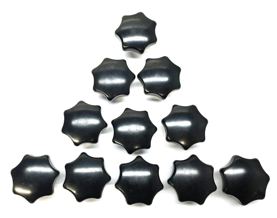 Unbranded 7-Point Plastic Black Star Knob with 1/2" Bore [Lot of 11] NOS