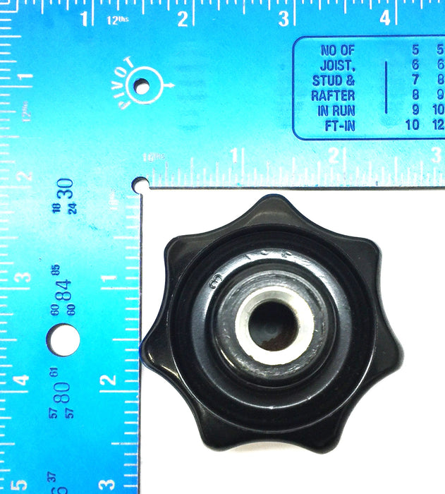 Unbranded 7-Point Plastic Black Star Knob with 1/2" Bore [Lot of 11] NOS