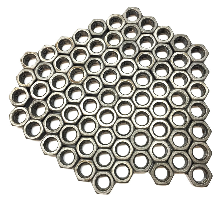 Unbranded 5/8-11(I.D) x .93(O.D) x 0.53"(Thk) Open Steel Hex Nut [Lot of 78] NOS