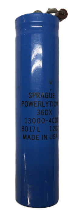 Sprague Powerlytic 36DX Capacitor 13000-40DC (8017L 1202) USED