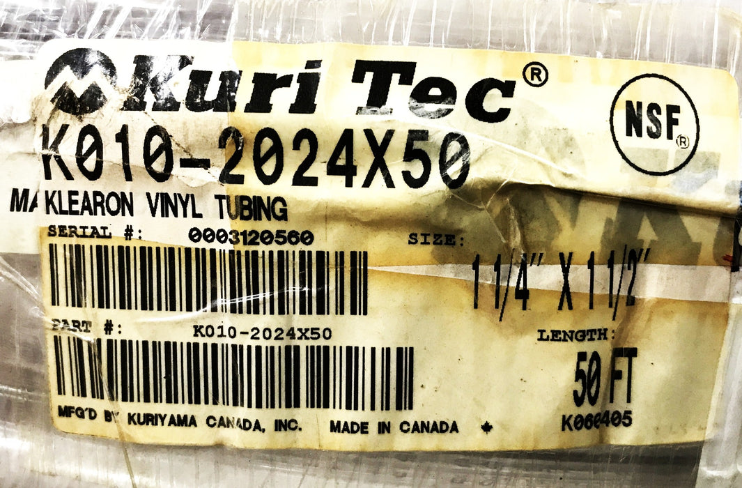 Kuri Tec Clear Braid Vinyl Tubing 1-1/2 inch x 50 feet K010-2024-50 NOS
