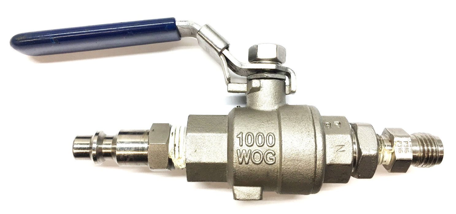 Tru-Flo 7/16"-20 x Quick Connect Ball Flow Control Valve 1000WOG (316) NOS
