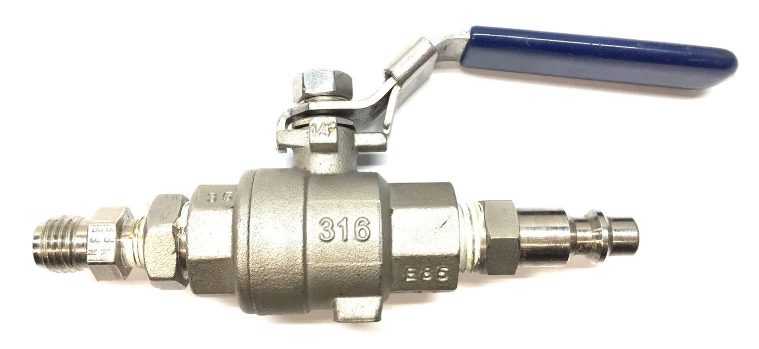 Tru-Flo 7/16"-20 x Quick Connect Ball Flow Control Valve 1000WOG (316) NOS
