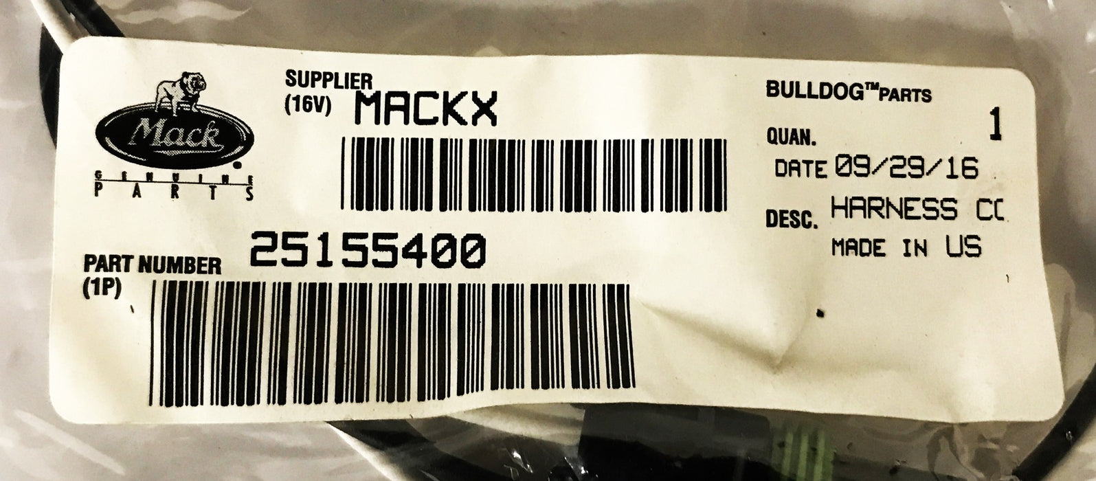 Mack Harness Complete 25155400 NOS