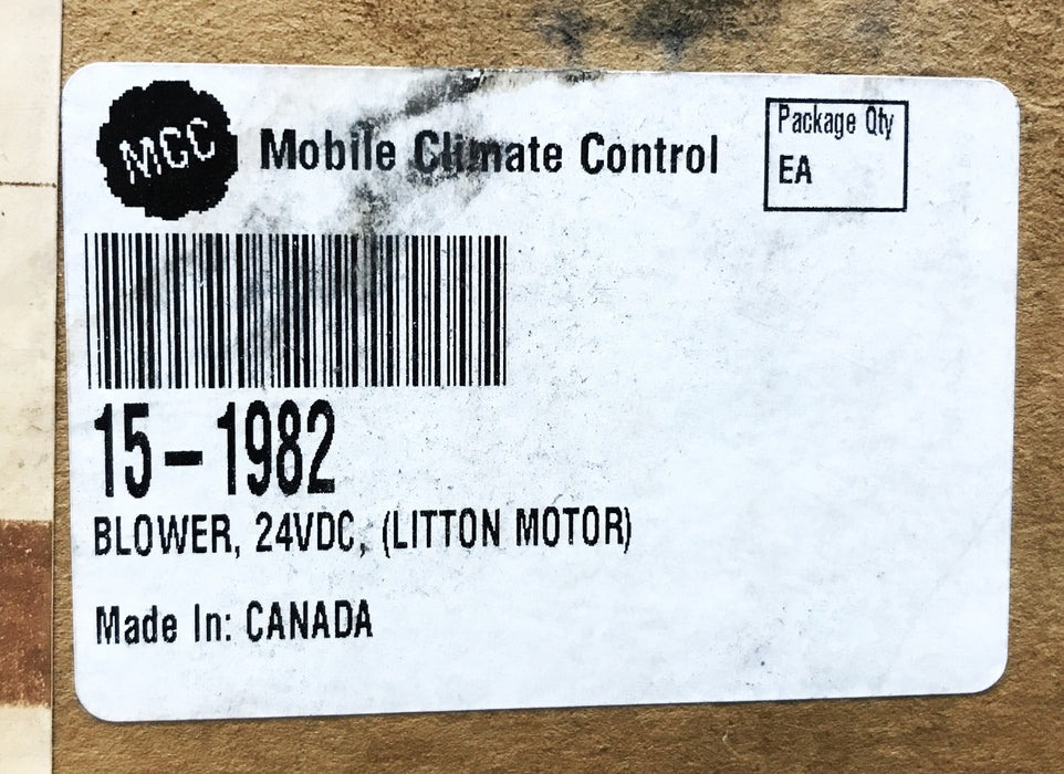 MCC Litton Motor 24VDC Blower 15-1982 NOS