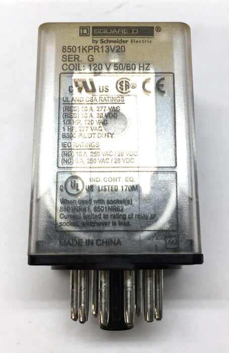Schneider Square D 8501KPR13V20 SER.G Relay Coil 120V 50/60Hz NOS