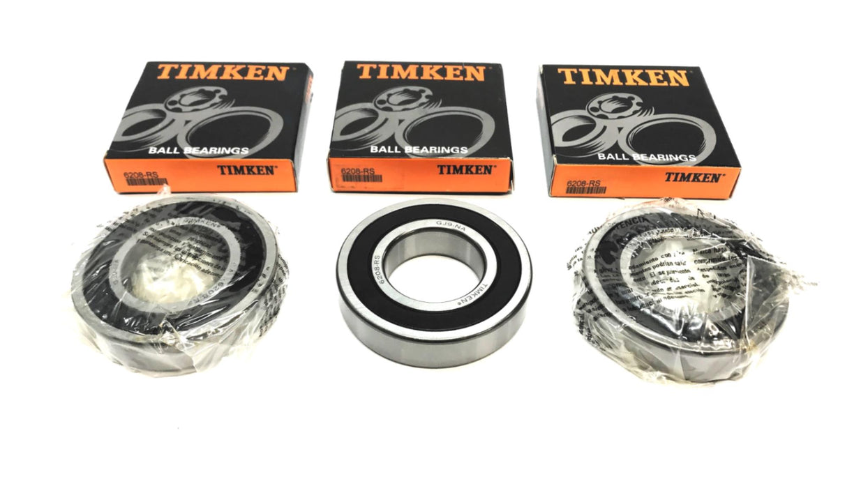 Timken Single Row Ball Bearing 6208-RS [Lot of 3] NOS