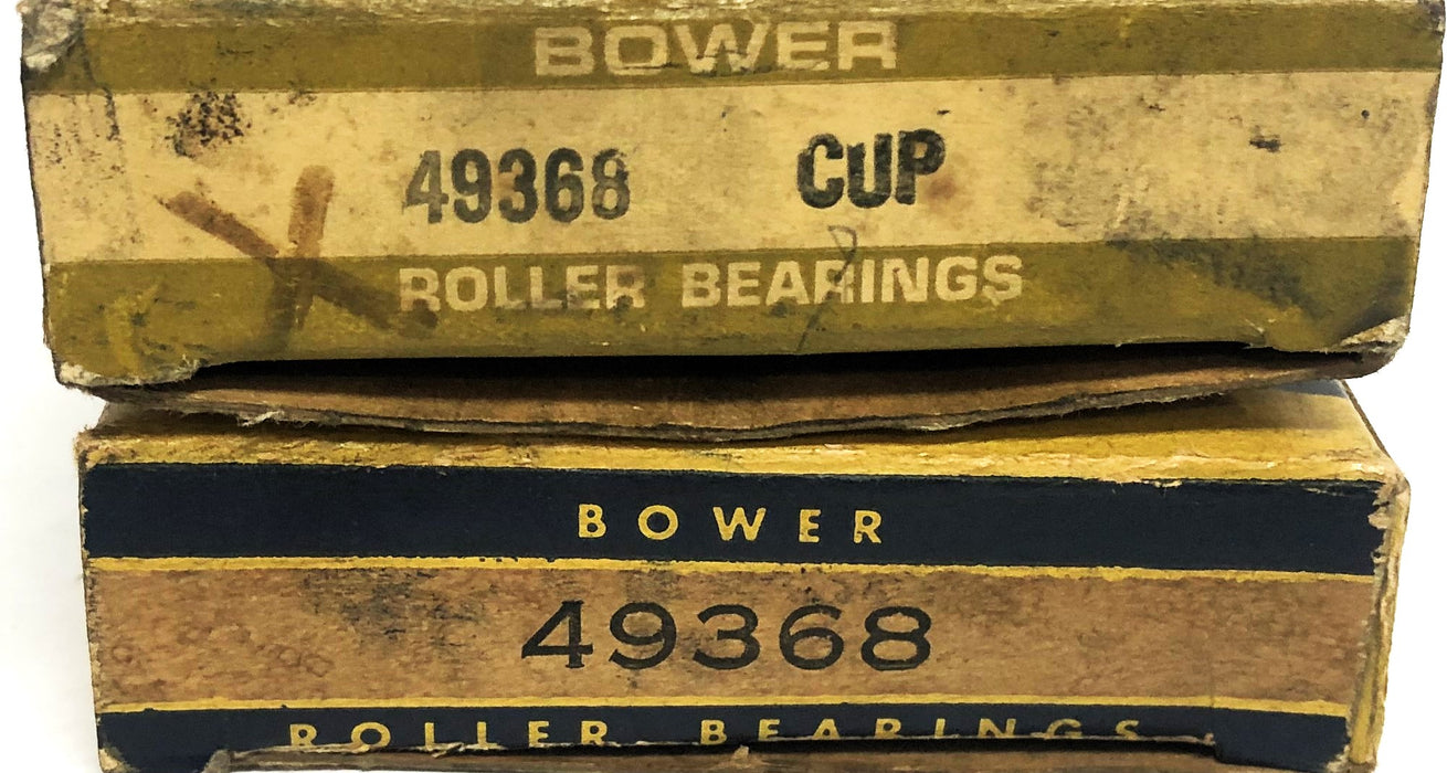 Bower Tapered Roller Bearing Cup 49368 [Lot of 2] NOS