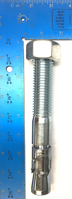 Powers 1" x 7-1/2" Steel Wedge Anchor and Nut (No Washer) [Lot of 2] NOS