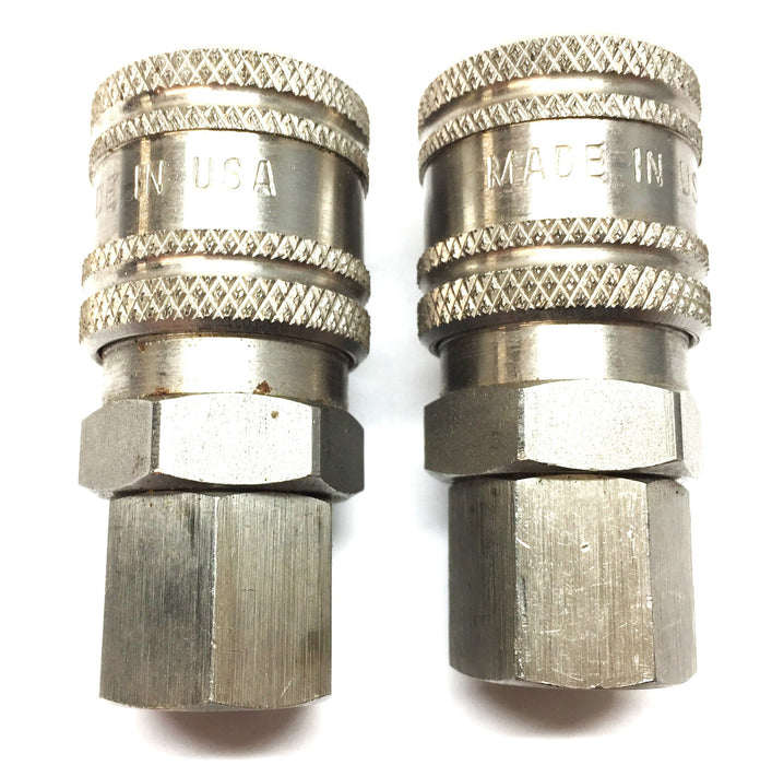 Unbranded Steel Body 1/2" Threaded Quick Connect Adapter [Lot of 2] NOS
