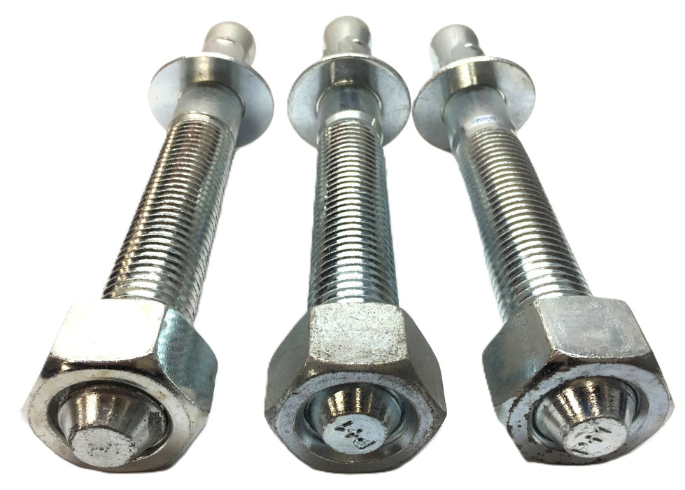 Powers 1" x 9" Steel Wedge Anchor with Nut and Washer [Lot of 3] NOS