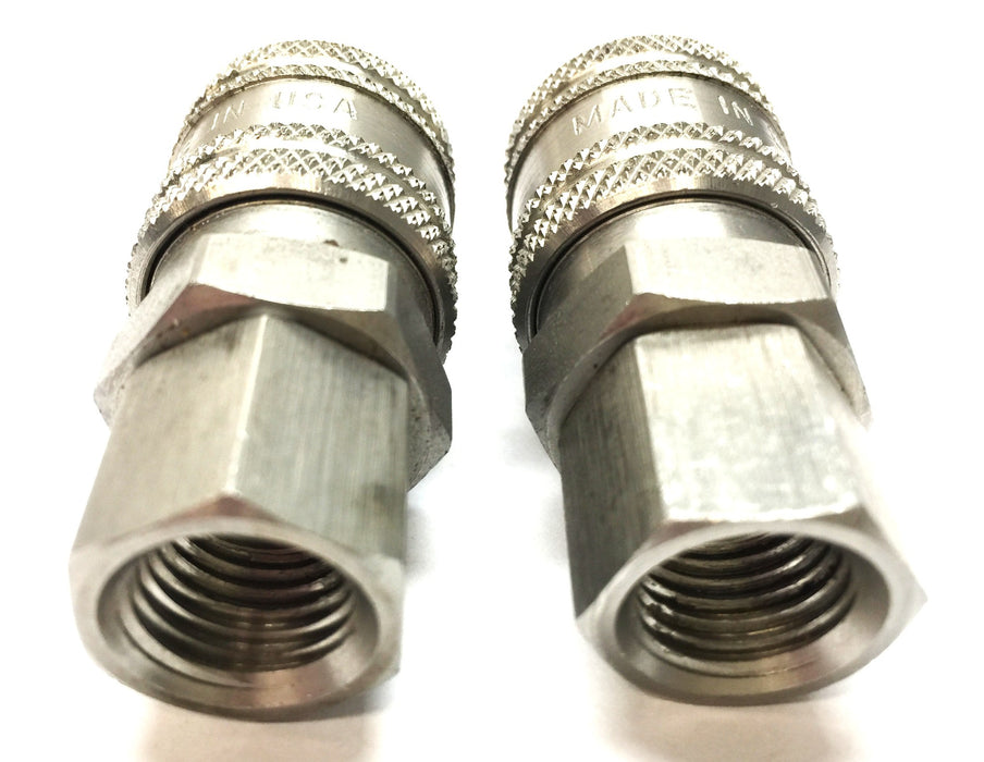 Unbranded Steel Body 1/2" Threaded Quick Connect Adapter [Lot of 2] NOS