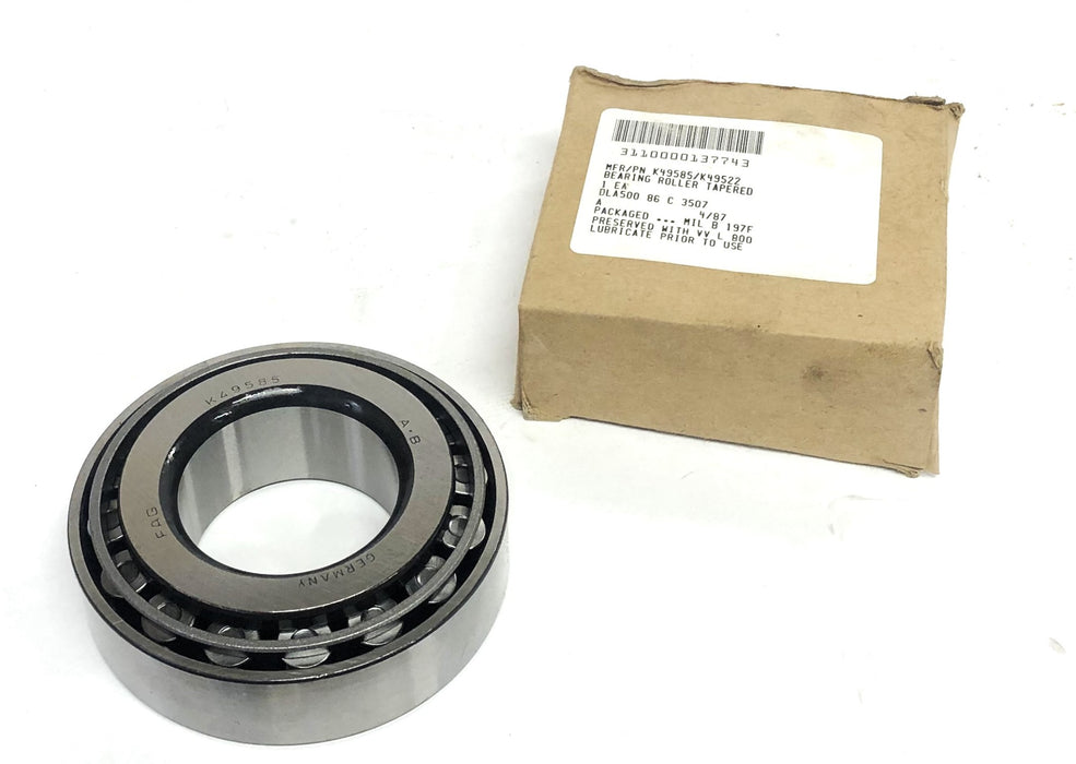 FAG Tapered Roller Bearing Set K49585/K49522 NOS