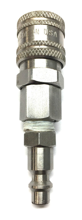 Unbranded Steel Body 1/2" Threaded Quick Connect with Barbed Adapter NOS