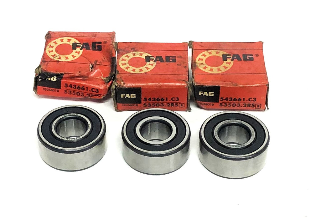 FAG Single Row Rubber Shielded Ball Bearing 543661.C3 (S3503.2RS) [Lot of 3] NOS