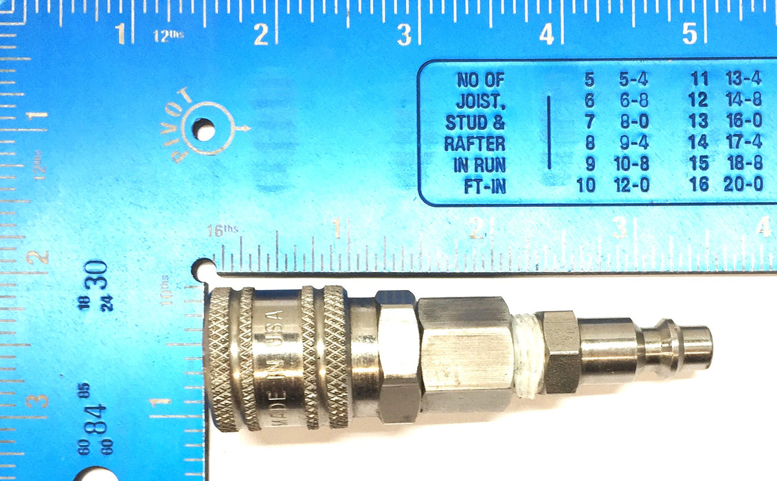 Unbranded Steel Body 1/2" Threaded Quick Connect with Barbed Adapter NOS