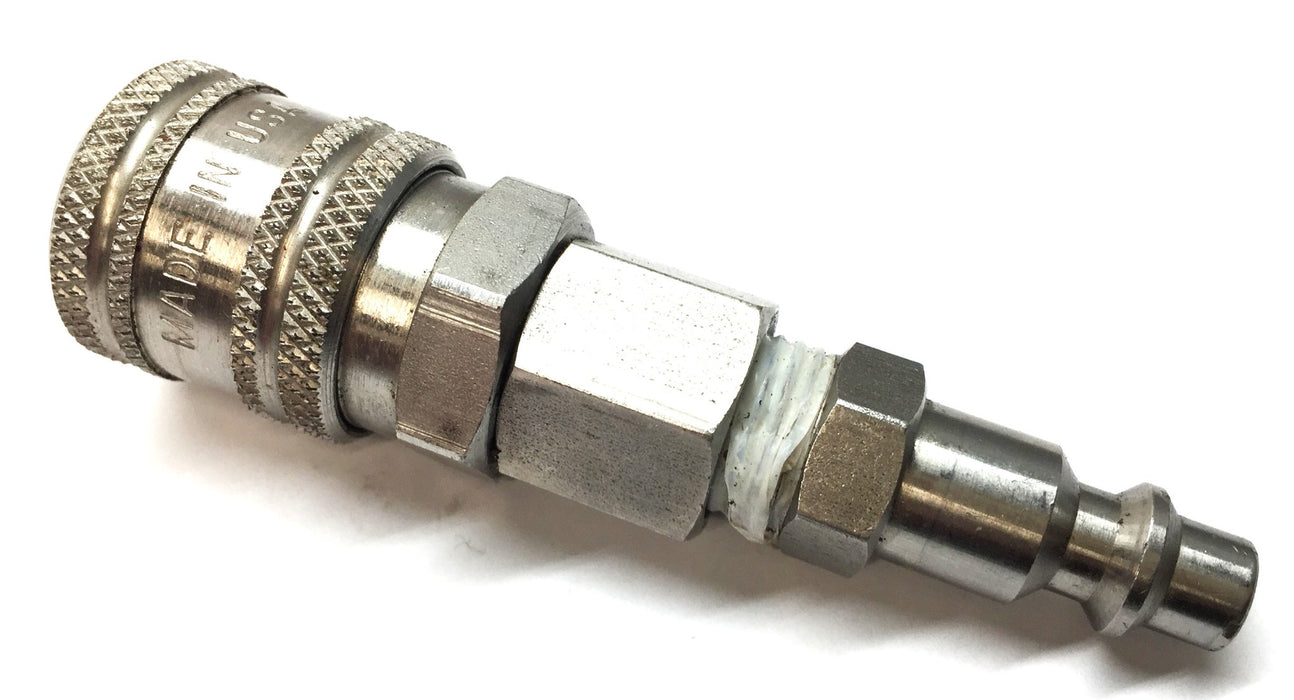 Unbranded Steel Body 1/2" Threaded Quick Connect with Barbed Adapter NOS
