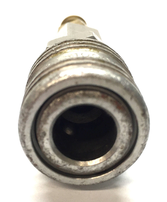 Hansen Steel Body 1/2" Brass Thread Quick Connect Barb Adapter Series 1000 USED