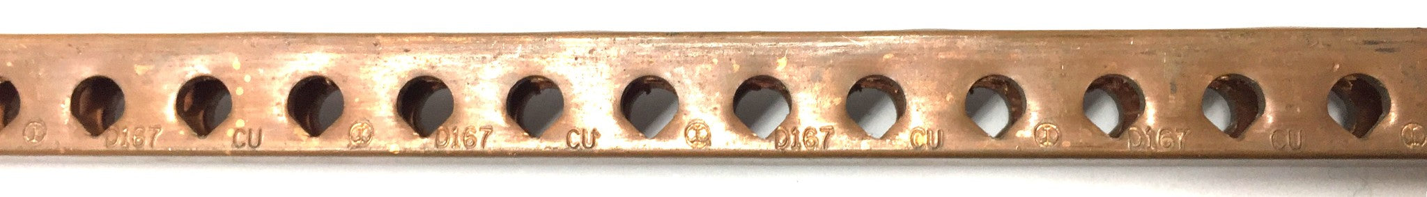 Unbranded 30" x 0.34" x 0.46" Copper Grounding Bus Bar/Neutral Bar D167 NOS