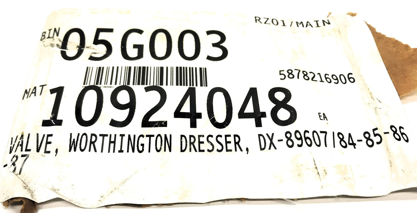 Worthington Dresser Valve DX-89607/84-85-86-87 NOS