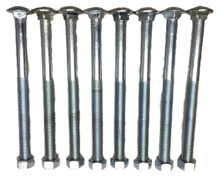 Unbranded 3/4" x 10" 307A Coarse Thread Carriage Bolt with Nut [Lot of 8] NOS