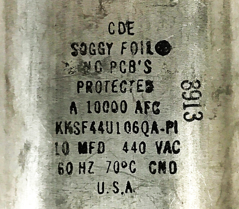 CDE 440VAC 60HZ Capacitor KKSF44U106QA-P1 [Lot of 2] USED